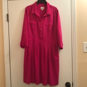 Pretty hot pink shirt dress!